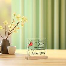 Rote Kardinal Gedenkgeschenk, Beileidsgeschenk für den Verlust eines geliebten Menschen, rote Kardinal Tischdekoration Plakette