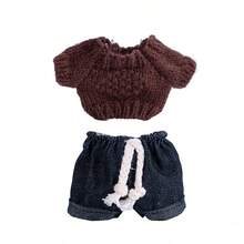 Ropa de muñeca de 17 cm, compatible con Labubu, 1 set de decoración - Conjunto de suéter y pantalones de moda, adecuado para muñecas de 17 cm, accesorios lindos de BuLabu, para jugar y exhibir (zapatos y muñecas no incluidos)