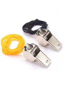 ‌5pcs Stainless Steel Whistle With Lanyard, Loud Emergency Whistles With Black/Yellow, High-Pitched Whistles For Coaches, Hikers & Pet Training ,Referee Survival Whistle For Sports ,Emergency &Outdoor Survival - Black and White - View 11