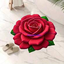 1pc 3D Floral Anti-Slip Floor Mat, Sofa Pad, Bedroom/Living Room Carpet, Bedside Rug, Diatomaceous Earth Absorbent Washable Area Carpet, Beautiful Home Decoration Gift Bathroom Accessories Back To School Entryway Decor Bathroom Kitchen Decor