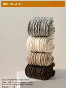 1/2/3/6 双装女士中筒袜，适合秋冬季节，可爱圆点图案，保暖舒适，可搭配靴子，厚羊毛袜，舒适袜