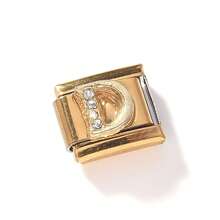 1 件 26 个字母模块化手链焊接 DIY 珠宝配件 - 金色鑲鑽-金底 - 查看 32