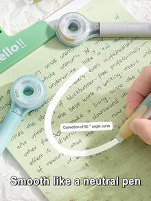 4pcs/Box Pen-Style Correction Tape Set, Cute Retractable White Out Tape, Large Capacity Silent Correction Roller For Girls, Middle School & High School Students, School Supplies - Multiple Options Available - View 6