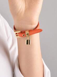 1 pieza Pulsera con cierre, accesorio de muñequera de moda, adecuado para uso diario, fiestas, regalos de viaje de la mujer, multicolor, longitud ajustable