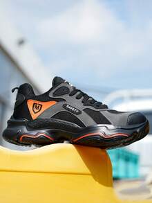 男士黑色钢头靴，高邦锻造车间，男士工作训练鞋，户外运动，探险旅行，登山鞋结构和日常穿着防砸防刺穿男士训练鞋男士黑色钢头靴户外工作仓库园艺男士工作鞋时尚，轻便，舒适的运动鞋锻造车间和制造防滑工作靴 - 黑色 - 查看 8