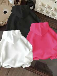 3pcs Toddler Girls' Letter Print Warm Hooded Sweatshirt Set - Multicolor - View 2