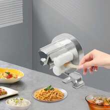 Macchina per la pasta professionale a manovella, 6 in 1 per tagliatelle/gnocchi/cavatelli, corpo in acciaio inox con regolatore di larghezza della pasta, facile da pulire e lavabile in lavastoviglie, per uso domestico e nella ristorazione