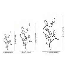 1 件简约线条墙面艺术抽象面部线条现代黑色金属墙面家居装饰挂墙艺术适用于家居装饰、卧室、餐厅、浴室客厅，2 种尺寸可选