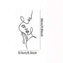 1 件简约线条墙面艺术抽象面部线条现代黑色金属墙面家居装饰挂墙艺术适用于家居装饰、卧室、餐厅、浴室客厅，2 种尺寸可选