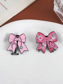 2pcs/1pc Sweet Medical Badge With Bow Stethoscope Brooch, Perfect Graduation Gift For Intern Doctors And Nurses, Cute Accessory For Healthcare Workers - Multicolor - View 6