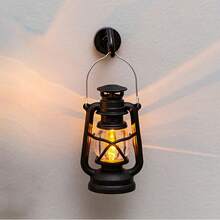 قطعتان مصباح زيت صغير قديم مغناطيس للثلاجة، ديكور مضيء، زخارف لعب منزلية لعيد الميلاد وعيد الهالوين