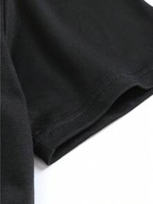 Talla grande - Camiseta casual para mujer de talla grande - Estampado de calavera, diseño "Día de los Muertos", negro con gráfico de esqueleto rosa, manga corta, cuello redondo, tejido cómodo, perfecto para primavera/verano, camiseta de temporada completa | Camiseta gráfica juguetona | Camiseta elástica - Oscuro - Ver 4