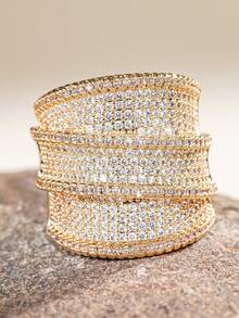 1 Pc Pretty Cubic Zirconia Ring For Women For Wedding Engagement Anniversary Party Jewelry Valentine's Day Gift