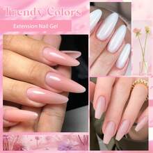 Bộ 11 món/bộ 20ml Gel nối móng Polygel, bộ dụng cụ làm móng nghệ thuật Polygel màu trắng trong suốt, gel UV tạo hình đầu móng acrylic, cọ vẽ kèm 20 khuôn nối móng. - Nhiều màu - Xem 3