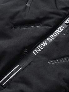 Men's Sleeveless Puffy Vest - Comfortable, Suitable For Running And Outdoor Sports, With Multiple Pockets, Black Collar Design, Casual Layering Piece | Zip-Up Front Vest | Polyester Vest