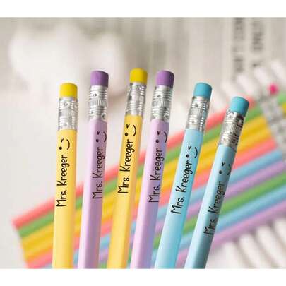 Personalized Pencils, Custom Pattern Pencil Set, Engraved Pencils, Unique Engraved Pencil Set, Family Learning Supplies, Name Pencils