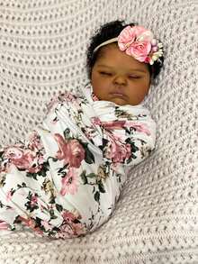 Reborn Baby Dolls Girl - 19 Inch Soft Weighted Body Lifelike Newborn Girl Doll, Handmade Realistic Sleeping African American Baby Doll That Look Real, Gift Set For Kids Age 3+