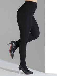 1/2 Cặp quần tất mỏng cỡ lớn dành cho nữ, thích hợp mặc hàng ngày, ấm áp - màu đen - Xem 5