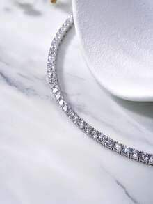 1pc 2mm-3mm Four-Claw Full Diamond Bracelet 925 Sterling Silver Shining Light Luxury And High-End Exquisite Fine Jewelry Gifts For Women - Tennis Bracelet - View 7