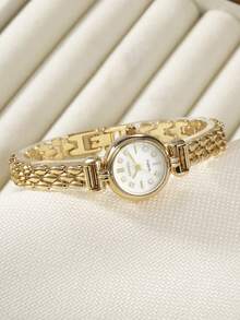 1 Set Of New Fashion Bracelet Women's Watch Retro Luxury Fashion Simple Elegant Light Luxury Elegant Versatile Watch Women's Quartz Watch Perfect For Everyday Wear, Birthday Gifts, Parties, Holiday Gatherings, And As The Ideal Gift For Yourself Or Friends