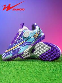 STARNOVO Kids' Football Shoes, Boys & Girls Sports Shoes, Short Studs, Rotary Buckle Design For Easy Wear, Suitable For Outdoor Football Training, Matches, Youth World Cup Anti-Slip Shoes (Note: This Is A Standard Size, Recommend Ordering 1 Size Smaller For Narrow Feet, 1 Size Larger For Wide Feet)