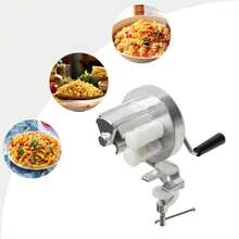 Macchina per la pasta professionale a manovella, 6 in 1 per tagliatelle/gnocchi/cavatelli, corpo in acciaio inox con regolatore di larghezza della pasta, facile da pulire e lavabile in lavastoviglie, per uso domestico e nella ristorazione