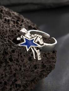 1pc Fashionable Casual Punk Star Ring, Adjustable Multi-Color Single Ring, Couple Ring, Holiday Gift - Star Horse Ring - View 15