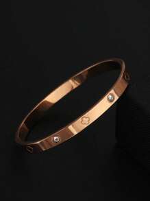 18K Gold Plated Stainless Steel Lucky Flower Bracelet, Elegant Gift For Her On Valentine's Day