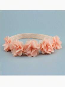 1个蜜桃花朵婴儿发箍，适合日常佩戴，婴儿发饰