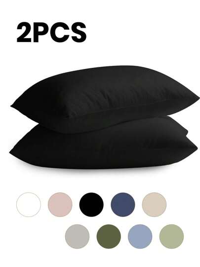2 fundas de almohada, fundas de almohada de varios tamaños, cierre de sobre, funda de almohada suave, resistente a las arrugas, el desvanecimiento y las manchas, adecuada para dormitorio, sofá, sala de estar, decoración del hogar, no se incluye el inserto de la almohada, decoración de otoño, decoración de la habitación, vuelta al colegio, útiles escolares, blanco, rosa, negro, azul marino, beige, gris, verde, azul, verde