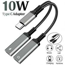 2-In-1 OTG Dual USB-C Port Fast Charging Adapter, Type-C Headphone Adapter Audio Converter Compatible With IPhone 15/16, - Multicolor - View 2