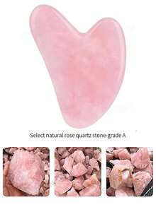1PC Gua Sha Facial Tool Guasha Stone Scraping Massage Natural Jade Stone Gua Sha Massager Tool For Face Eye Neck Anti-Aging Slimming & Firming,Gua Sha Facial Tools, Jade Guasha Tool For Face & Eye Gua Sha Stone For Puffiness Reducing & Jawline Sculpting Face Stone Gua Sha Tools For Skin Care Woman GuaSha Stone Tool (Rose Quartz/Serpentine Jade)