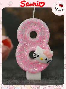 Sanrio شمعة عيد الميلاد بشخصية كرتونية من ساتريو قطعة واحدة، شمعة رقم هيلو كيتي، شمعة ديكور كيك ثلاثية الأبعاد أنيقة، شمعة ديكور كيك زهري أنثوي، شمعة عشاء مميزة وجميلة، شمعة ديكور كيك عيد الحب، هدية تخرج شمعة ديكور كيك