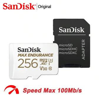  SanDisk Micro SD 卡，U3 4K V30 存储卡，64GB/128GB/256GB TF 闪存卡，适用于显示器/相机/行车记录仪，SQQVR