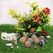 6/12pcs Bohemian Style Round Ceramic Drawer Pulls, With Screws, Colorful Hand-Painted Floral And Geometric Patterns, Suitable For Modern And Vintage Cabinets, Kitchen Cabinet Handles - Random Color - View 12