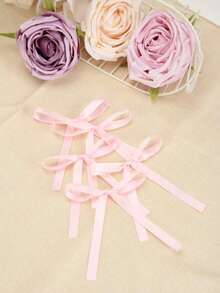 20pcs/10pcs Ribbon Bow Flower Gift Packaging, Various Decorations, Handmade Sewing Accessory Bows, DIY Jewelry & Hair Accessories - Baby Pink - View 14