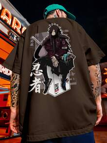 Oversized T-Shirt Streetwear Academia Naru Madara Uchiha Sharingan Pain Anime REF 7285 VEST NERD - Rỉ Nâu - Xem 1
