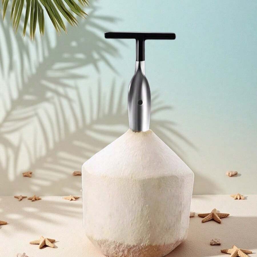 1 件不锈钢椰子开壳器，创意椰子尖刺工具，专用椰子壳开壳器，水果削皮器 - 彩色 - 查看 1