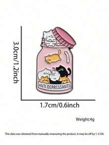 1枚可爱猫形胸针，卡通动物珐琅胸针，男女通用服装配饰，适合装饰背包、牛仔裤、围巾、帽子等。 - 均碼 - 查看 4