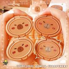 1/3/5 Capybara-Stil manuelle Bleistiftspitzer, süßes Capybara-Design Spitzer, Zufallsfarboptionen, manuelle Bleistiftspitzer mit Cartoon-Kappen, geeignet für Schule und Büro, geeignet für Bleistifte und Makeup-Stifte, kleine und tragbare Spitzer, tragbare dekorative Tischspitzer, Schüler-Lernbedarf, Lieblingsgeschenke für Kinder, Jungen, Mädchen, Schulmaterial, Muss-haben für die Rückkehr zur Schulsaison