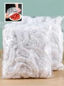 500片一次性食品保鲜膜，透明可拉伸，适用于剩余食物、水果和蔬菜，适用于餐厅、户外、冰箱、厨房柜台、储物容器、厨房用品 - 彩色 - 查看 2