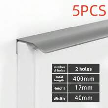 5/10 件免钻铝合金隐藏式橱柜把手 - 光滑拱形设计，哑光饰面，适用于衣柜和抽屉拉手