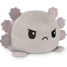TeeTurtle - The Original Reversible Axolotl Plushie - Black + Pumpkin - Cute Sensory Fidget Stuffed Animals That Show Your Mood - Perfect For Halloween! - Lấp lánh màu hồng + Kỳ nhông xám - Xem 13