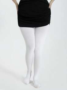 1/2 Pair Plus Size Sheer Pantyhose For Women - White - View 5