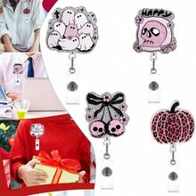 1 Peça Clipe Versátil de Crachá, Crachá Acrílico Personalizado com Contas Verdes para Crachá de Identificação, Carretel de Crachá Retrátil Divertido para Enfermeira, Porta-Cartão de Nome Prático para Enfermeiras, Equipe Médica, Médicos, Estudantes, Professores, Trabalhadores de Escritório, Homens e Mulheres, Ótimo Presente para Família e Amigos - Pérola Verde Ganso