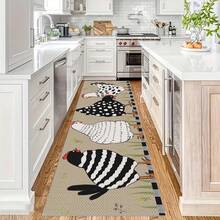 1/2/3pcs Anti-Fatigue Rooster Kitchen Rug Set, Chicken Pattern Carpet, Suitable For Kitchen Floor, Farmhouse Doormat, Waterproof Non-Slip Kitchen Mat And Rug, Kitchen Decor Bathroom Kitchen Decor Kitchen Rug - Multicolor - View 12