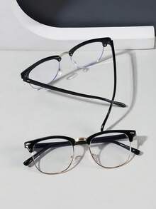 2 PCS Men's Half Frame Glasses And For Computer Reading Gaming TV Phones