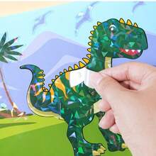 Dinosaur Stickers & Coloring Book, Suitable For Ages 3-6 Single Book Dimensions: 25.4 X 17.8 Cm DIY Dinosaur Puzzle Sticker Book Dinosaur Number Stickers ,Early Learning Toy Sticker ,Book Educational Coloring Book, Enhances Drawing Interest Drawing Gift, Back-To-School Season, Christmas Gift, Kids' Party Reward ,Children's Gift - Multicolor - View 3