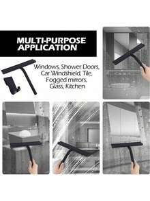 Raspador de silicona de mano, con limpiacristales de gancho, raspador de ducha, raspador de limpieza del hogar, raspador de ventanas, raspador de eliminación de agua, adecuado para puertas de ducha, baños, ventanas y cristal de automóvil, artículos de limpieza, herramientas de limpieza, artículos esenciales de vuelta al colegio, Halloween y Navidad - Multicolor - Ver 8