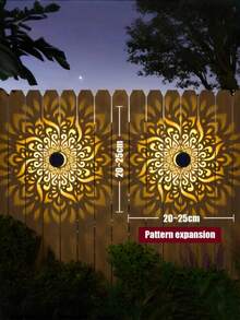 4/2/1 件装 曼陀罗花主题花园装饰 LED 灯，太阳能供电空心金属投影壁灯，花坛、墙栅、庭院、婚礼装饰、花园装饰、节日和派对装饰、生日礼物、户外、前门、圣诞节庭院装饰、庭院、小径、台阶、景观栅栏照明，IP65 自动开/关 - 暖白光 - 查看 5